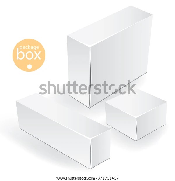 White Package Box Packaging Mock Template Stock Vector Royalty Free 371911417