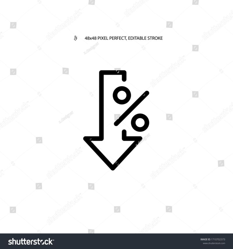 Decrease Rate Decrease Percent Simple Black Line Web Icon Vector Illustration 13786337 Vector - Vintage Arts - High Quality HD Collection