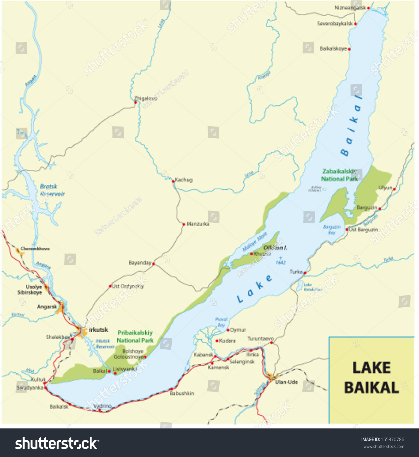 Lake Baikal On Map Avopix 155870786 