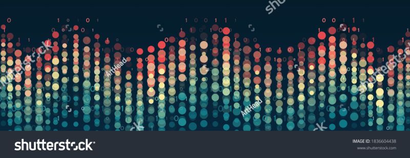 Big Data Visualization Abstract Background With Dots Array And Binary Code Stock Vector - Minimal Illustration Collection - Full HD Quality