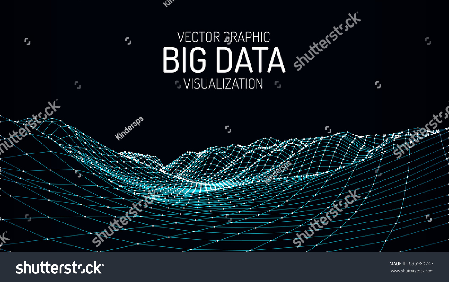 Big Data Visualization Vector Abstract 3d Stock Vector Royalty Free 695980747