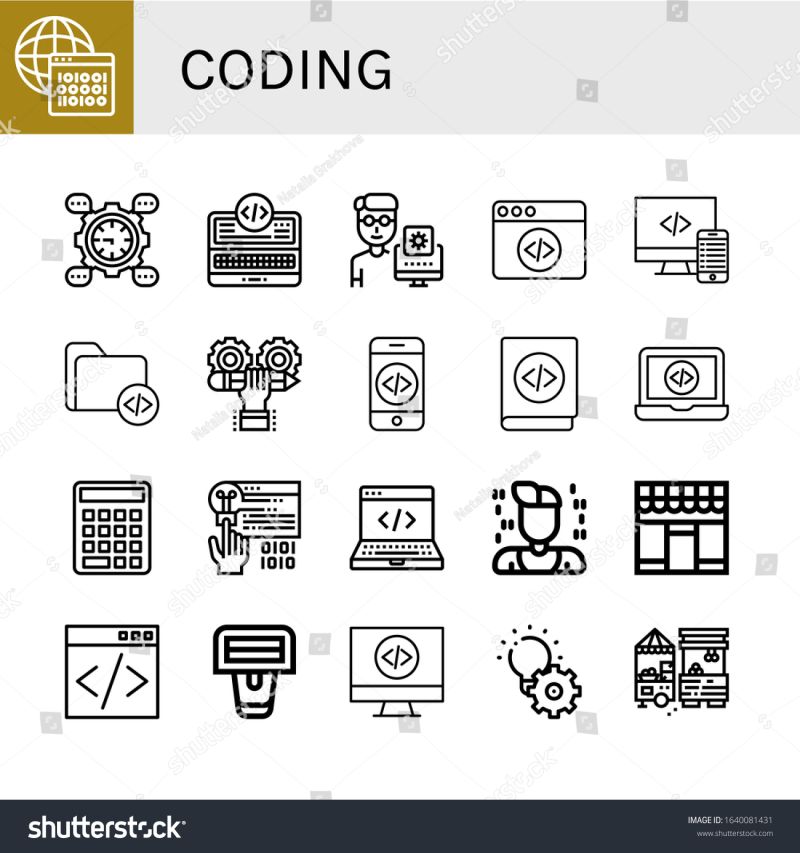 Programming Concept Icon Binary Coding Conception Vector Binary Coding Conception - Mobile Landscape Patterns for Desktop
