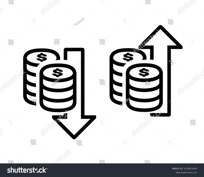 Increase Decrease Percentage Dollar Icons Dollar Stock Vector Royalty - Incredible Light Art - Mobile