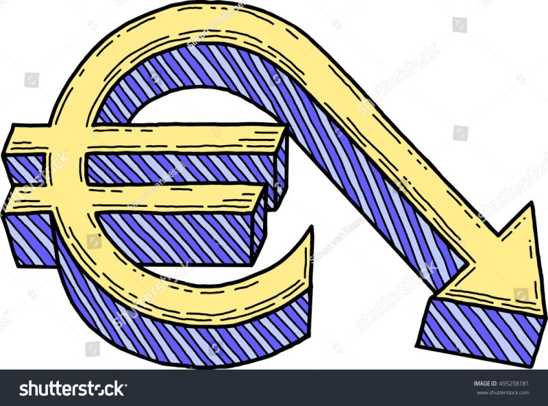 Euro Value Decrease Vector Stock Vector Royalty Free 495258181 - Incredible Sunset Design - High Resolution