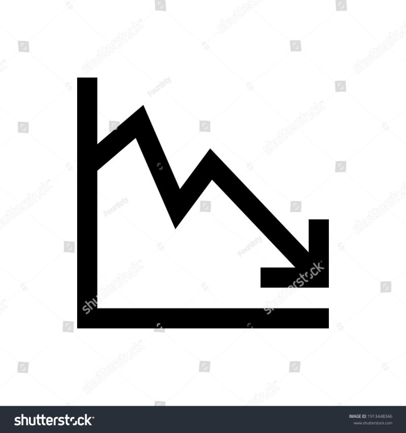 Premium Vector Graph Down Reduce Progress Glyph Icon Arrow Below - Perfect Dark Texture - 8K