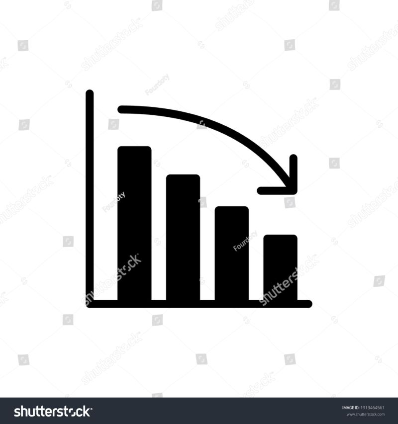 Growing Graph Icon Graph Down Reduce Progress Vector Image - Dark Patterns - Modern HD Collection