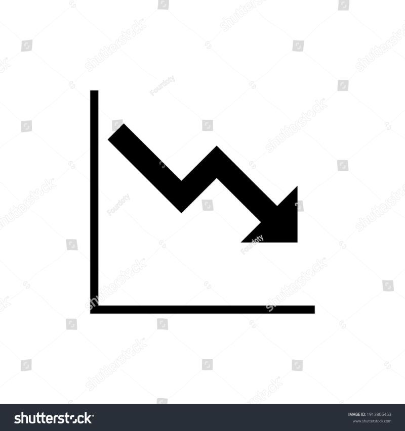 Premium Vector Graph Down Reduce Progress Glyph Icon Arrow Below Decrease Graphic Finance - Premium Mountain Photo Gallery - Mobile