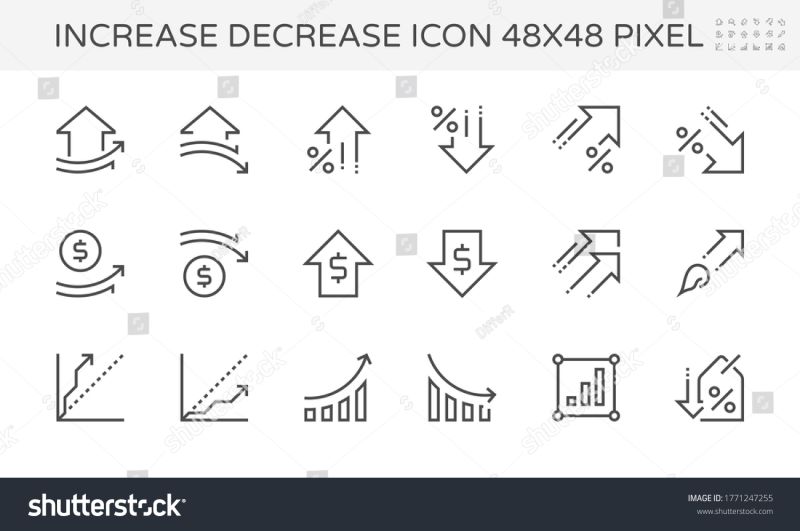 Increase And Decrease Icons Set Increase And Decrease Pack Symbol - Best Sunset Illustrations in HD