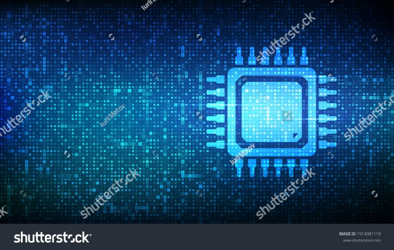 Premium Vector Processor Cpu Microprocessor Or Chip Icon Made With Binary Code Computer Chip - Landscape Textures - Beautiful HD Collection