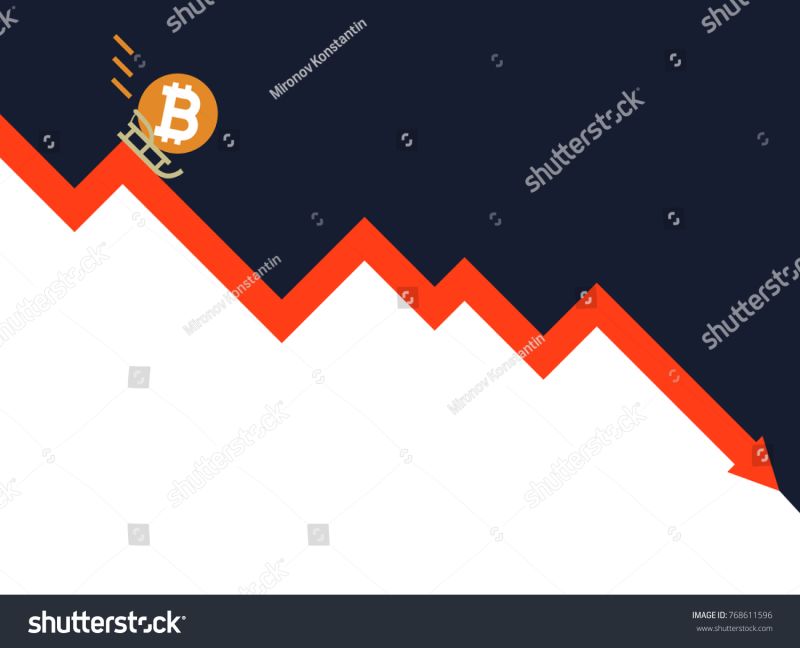 Falling Bitcoin Price Decrease In Value Crypto Vector Image - Full HD Ocean Textures for Desktop