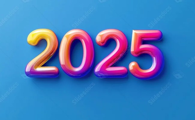 Design With Gradient Emboss Text Effect For 2025 Powerpoint Background ...