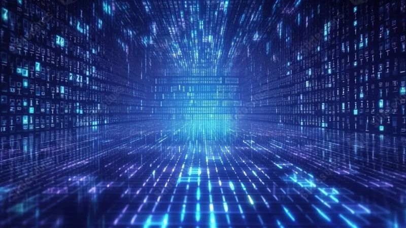 Binary Code In Digital Format On 3d Blue Backdrop Powerpoint Background - Best Nature Designs in HD