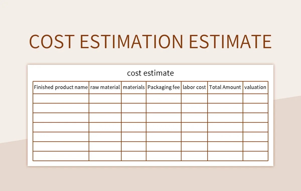 Construction cost estimate template excel spreadsheets