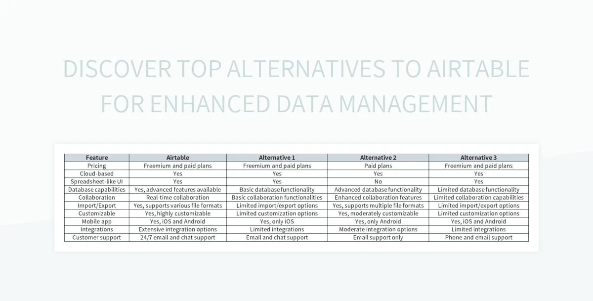 Free airtable alternatives templates for google sheets and microsoft