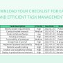 Download Your Checklist For Easy And Efficient Task Management Excel ...