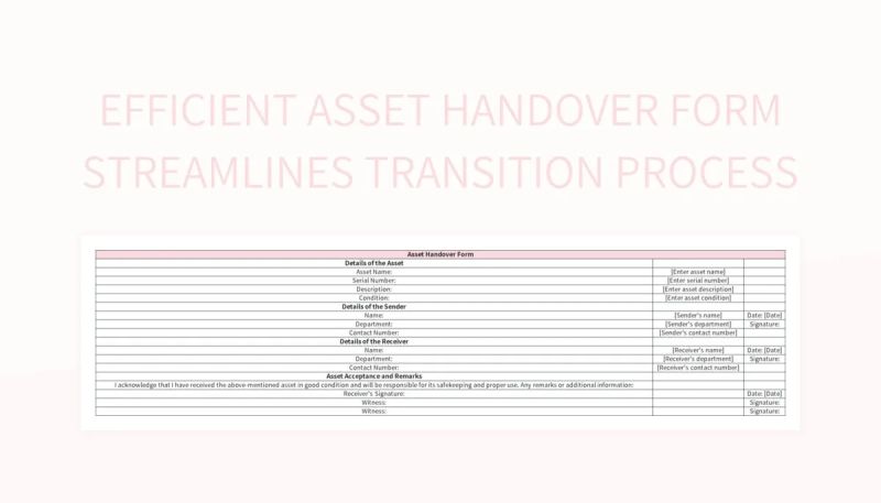 Asset Handover Form Excel Free Download - Ocean Backgrounds - Professional HD Collection