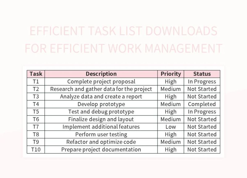 Efficient Task Management With A Comprehensive Task List Excel Template And Google Sheets File - Minimal Arts - Ultra HD 4K Collection