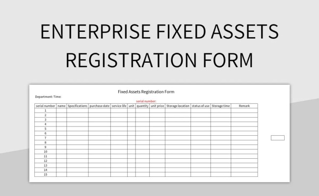 Free Fixed Assets Registration Templates For Google Sheets And ...