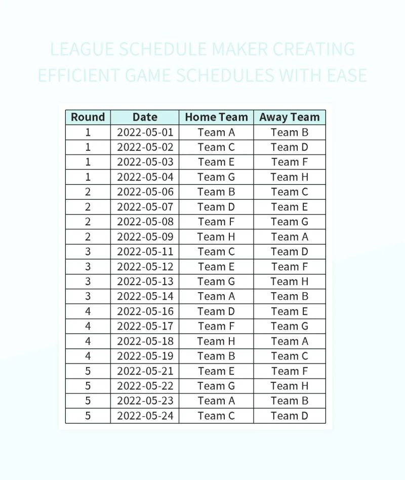 Free Efficient Tournament Scheduling Templates For Google Sheets And - Premium Vintage Image Gallery - HD