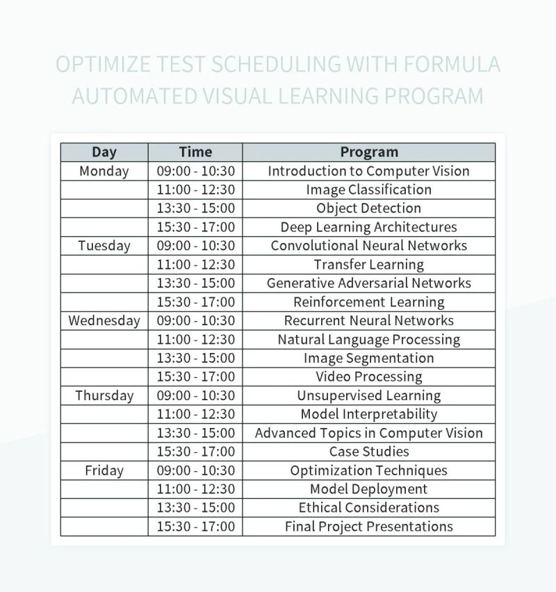 Formula Automation Visualization Learning Scheme Tips Timetable Excel Xls Template Free - Premium Space Design Gallery - Ultra HD