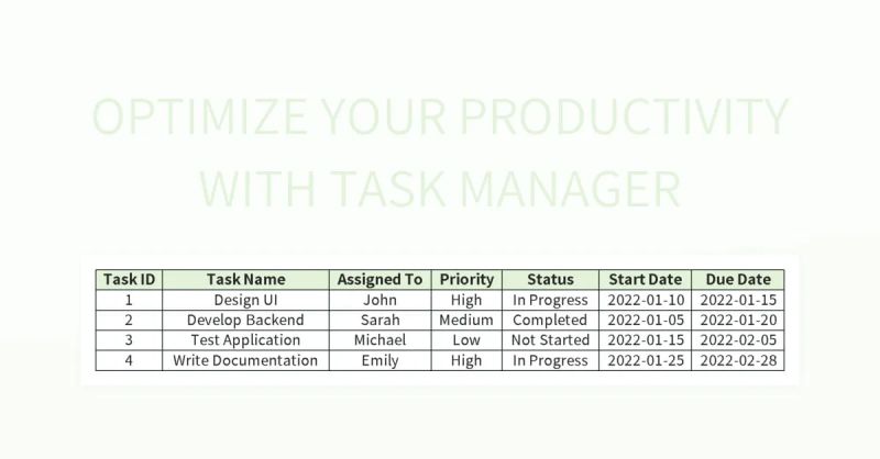 Efficient Task Planning For Optimal Productivity Excel Template And - Download Professional Space Photo | Ultra HD