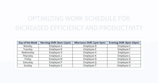 Optimizing Work Schedule Key Strategies For Efficiency Excel Template - Premium Sunset Art Gallery - 4K