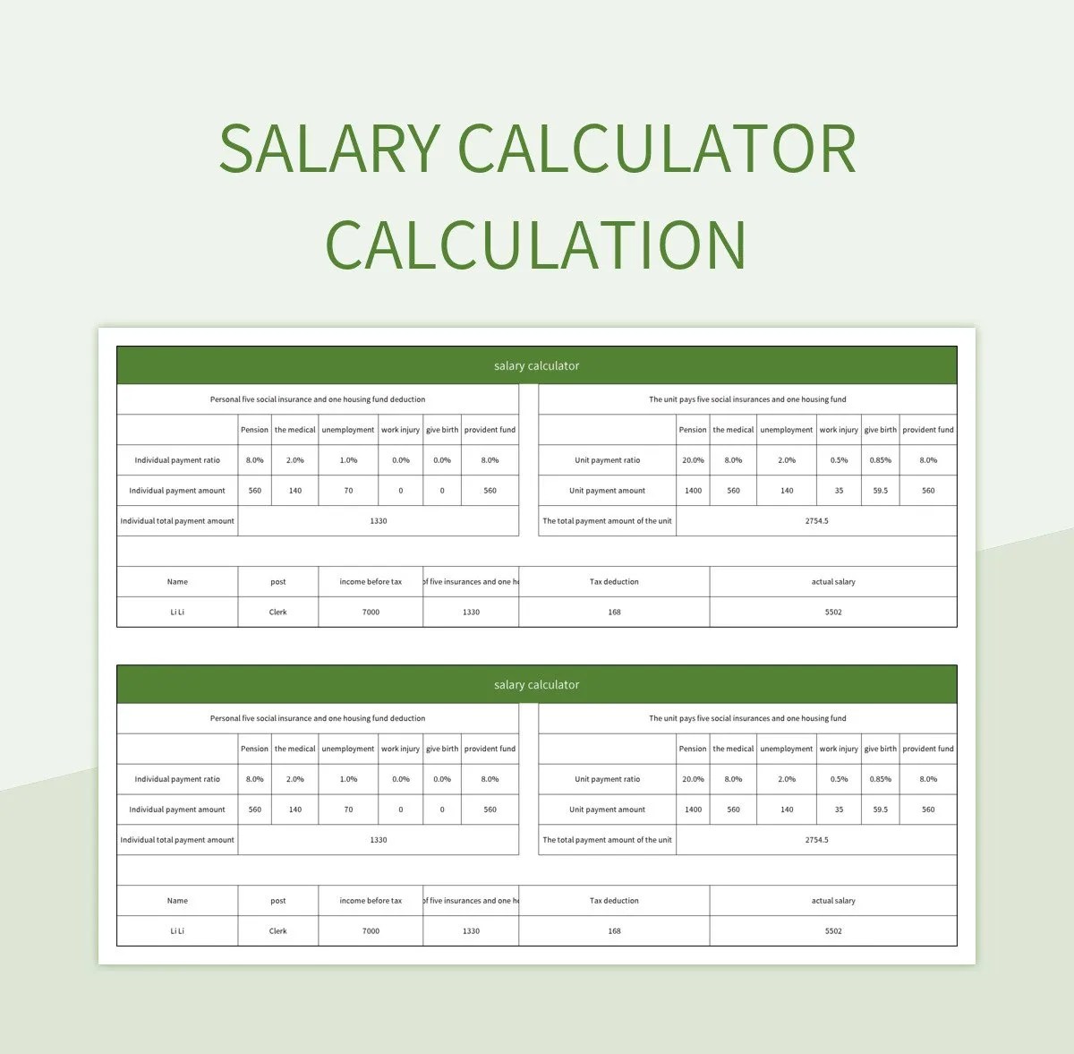 Free salary calculator templates for google sheets and microsoft excel