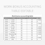 Free Work Bonus Accounting Table Templates For Google Sheets And Microsoft Excel - Slidesdocs