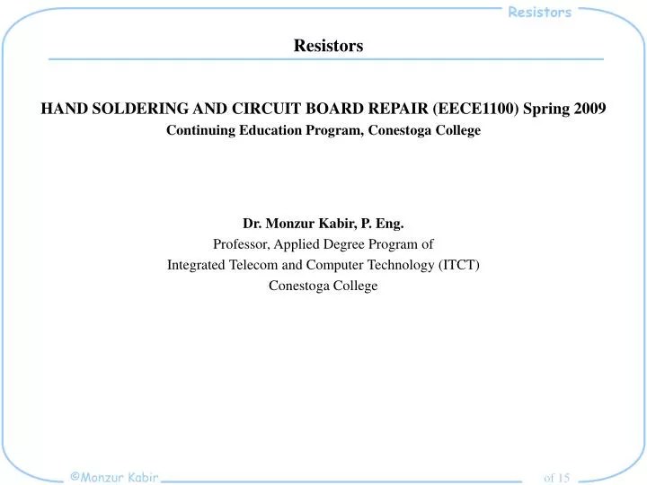 Ppt Resistors Powerpoint Presentation Free Download Id
