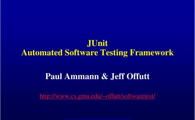 PPT - JUnit Automated Software Testing Framework PowerPoint ...