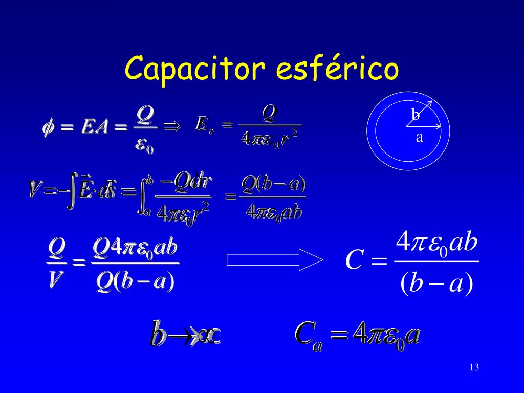 Ecuacion Para Calcular La Capacitancia De Un Capacitor Esferico