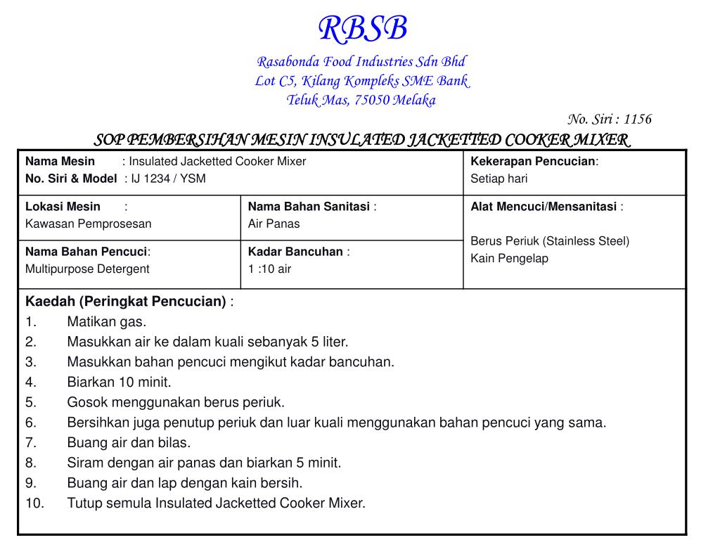 Garis panduan sop pelaksanaan ppt (telah dikemaskini pada : Ppt Kemudahan Sanitasi Standard Operating Procedure Sop Powerpoint Presentation Id 1385166