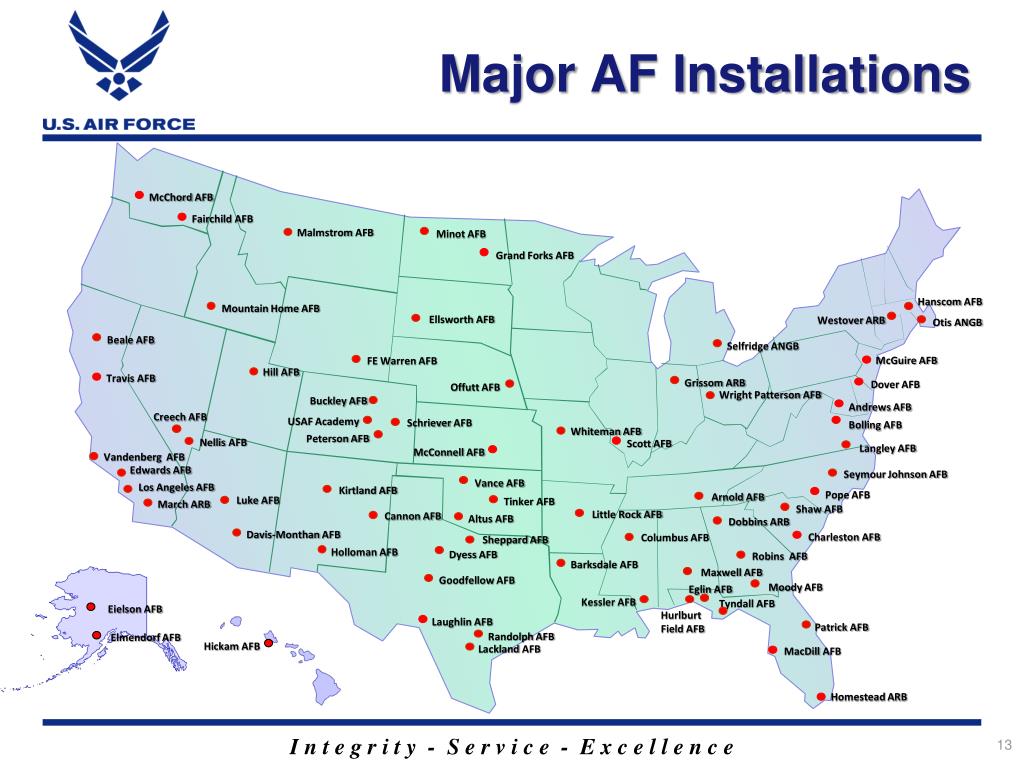 US Air Force Bases Your Guide To The Map Major Af L 