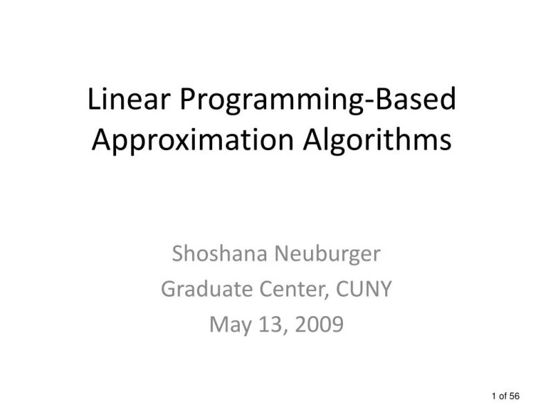 Ppt Linear Programming Based Approximation Algorithms Powerpoint - Best Dark Images in Full HD
