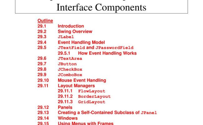PPT - Chapter 29 - Java Graphical User Interface Components PowerPoint ...