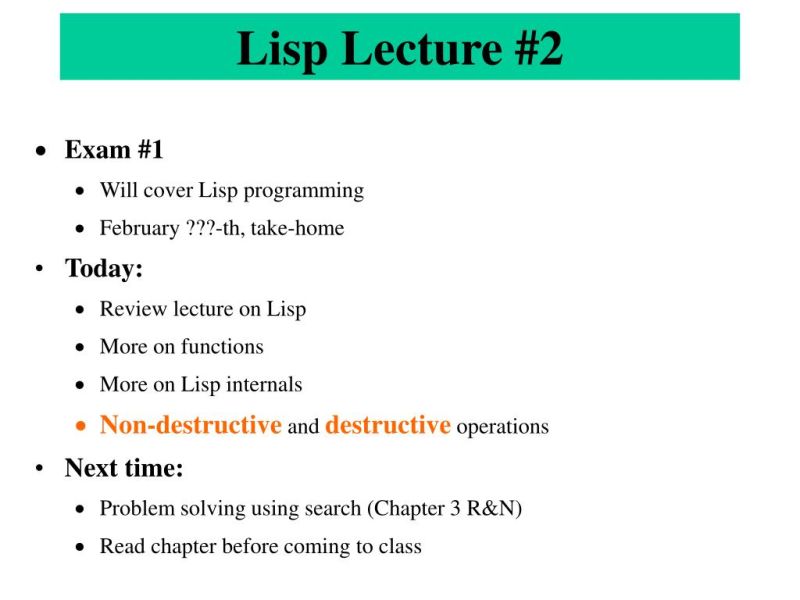 Intro To Part Iii Programming In Lisp Pdf - Full HD Colorful Photos for Desktop