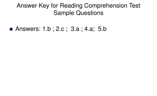 PPT - Accuplacer Reading Comprehension Test PowerPoint Presentation ...