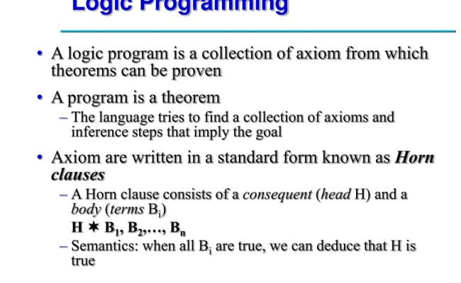 PPT - Lecture 15: Introduction To Logic Programming With Prolog ...