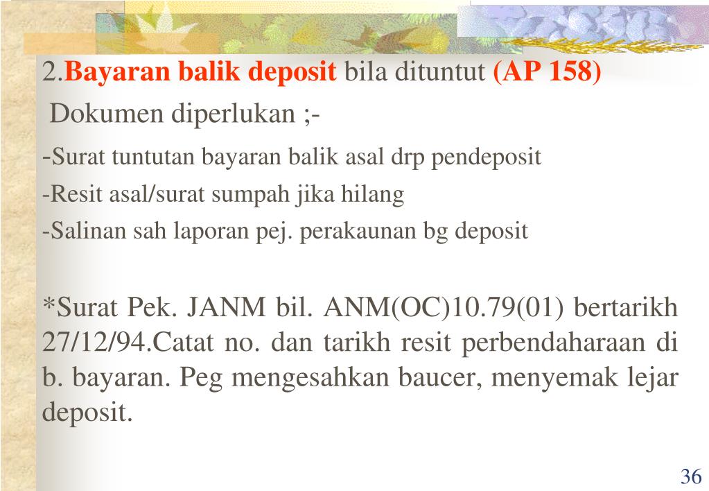 Contoh surat tuntutan bayaran balik . Ppt Akaun Amanah Dan Deposit Powerpoint Presentation Free Download Id 410681