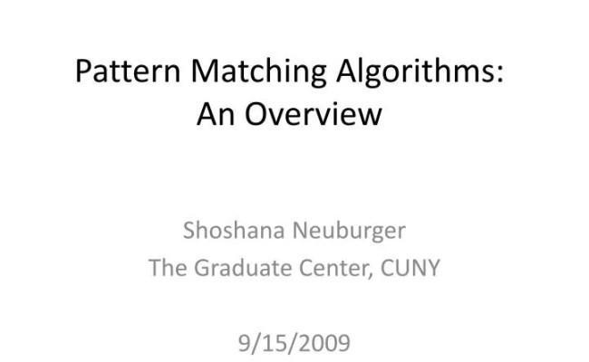 PPT - Pattern Matching Algorithms: An Overview PowerPoint Presentation ...