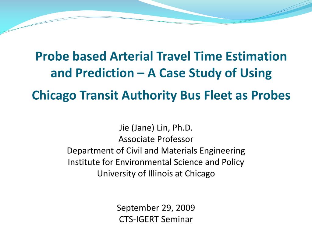 Ppt Probe Based Arterial Travel Time Estimation And Prediction