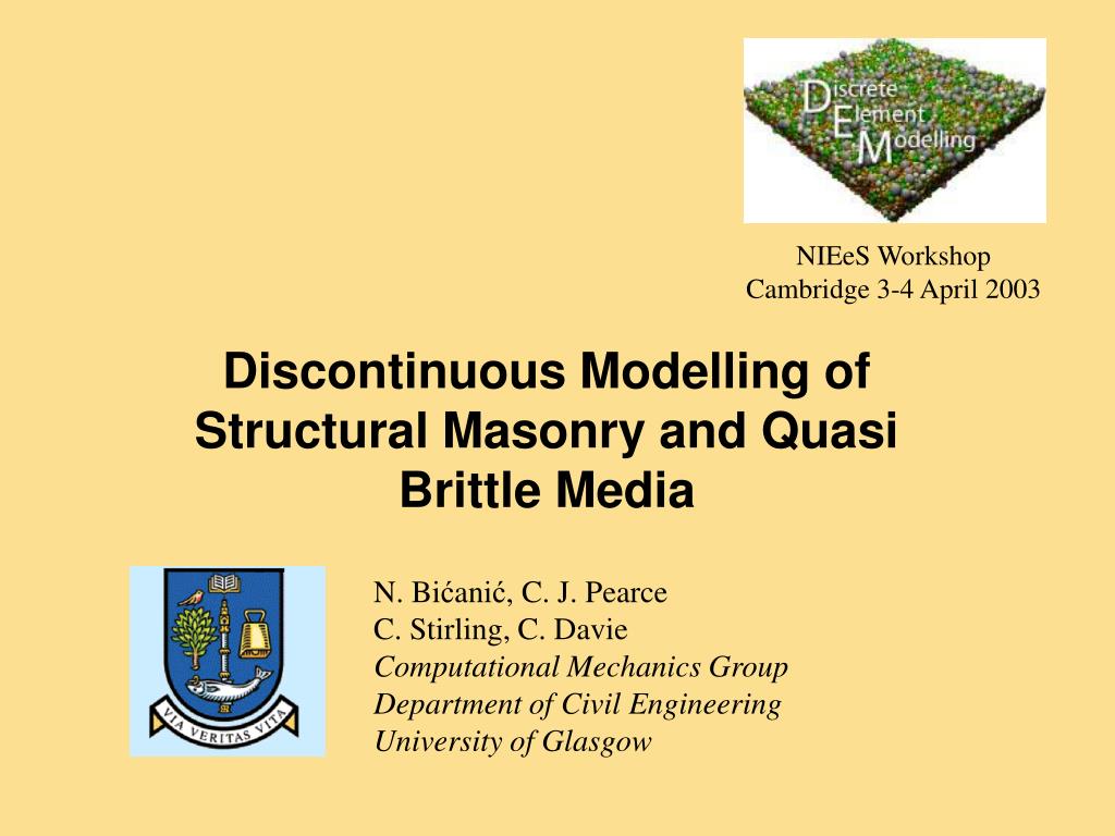 Ppt Discontinuous Modelling Of Structural Masonry And Quasi