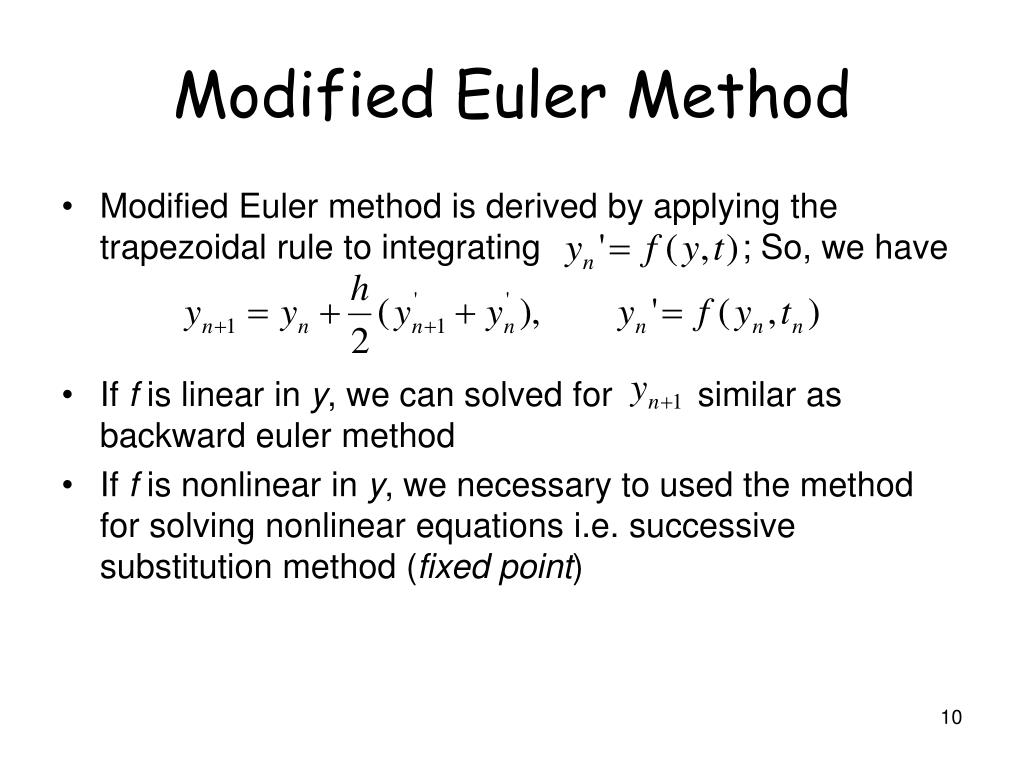 Euler method. Euler язык программирования. equation of modified philipse qurve. numerical solution methods in engineering.