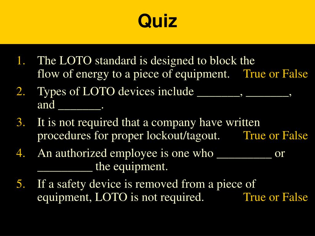 PPT - Control of Hazardous Energy (Lockout/Tagout) 29 CFR ... PPT - Control of Hazardous Energy (Lockout/Tagout) 29 CFR ...