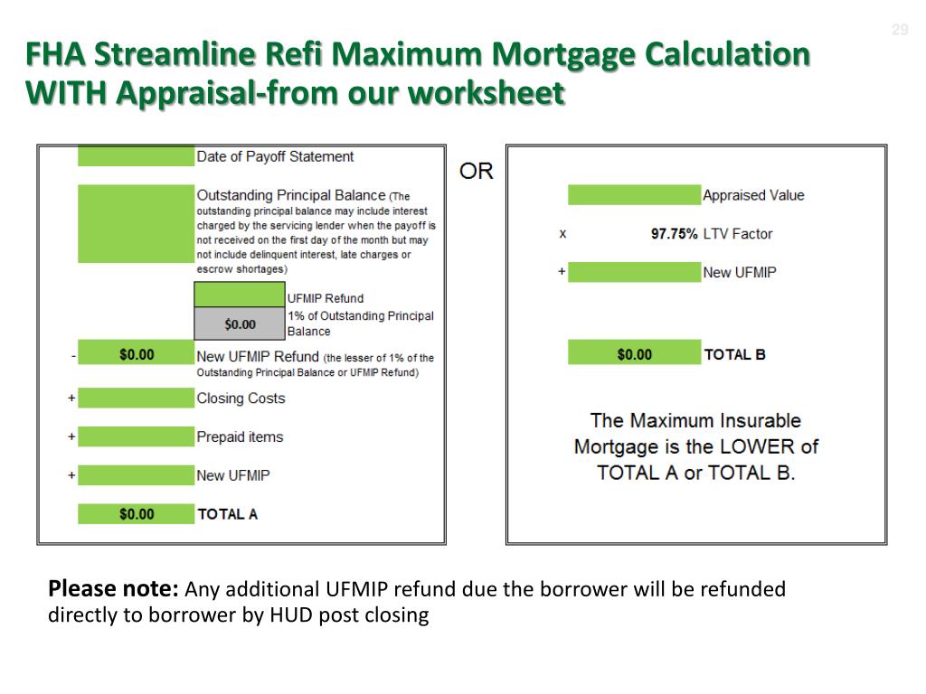 Fha streamline with appraisal worksheet