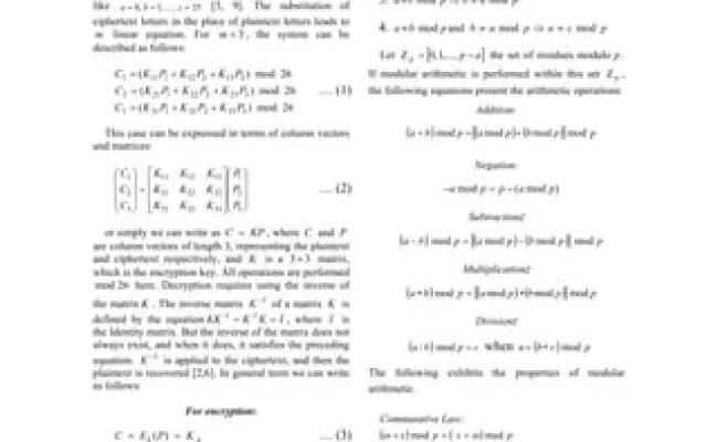 Image Encryption Using Advanced Hill Cipher Algorithm | PDF