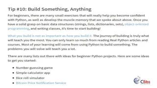 11 Beginner Tips For Learning Python Programming Python Training Ppt - Premium Colorful Photo Gallery - HD