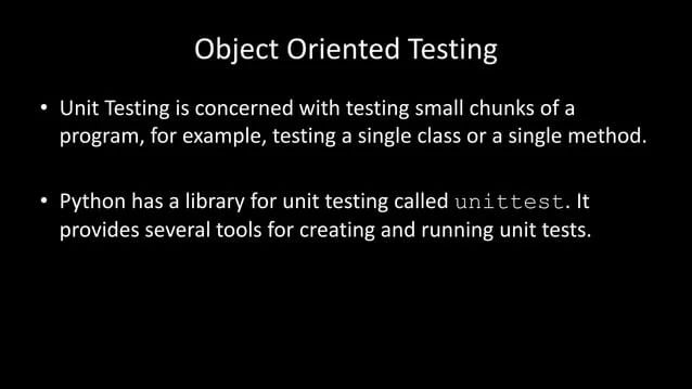 Python Object Oriented Testing Unit Testing Pptx - Ocean Picture Collection - Full HD Quality