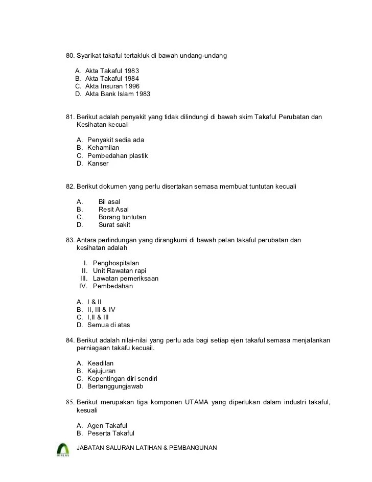 Tbe a & c mock exam. Tbe Takaful Exam Questions English Jakobedsx