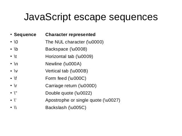 escape javascript